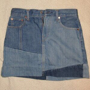 Lexi's Denim Mini Skirt, Multi-Patterned, Zip Fly 5 Pocket Size 26